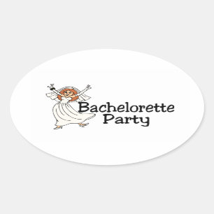 Bachelorette Party Bride Oval Sticker