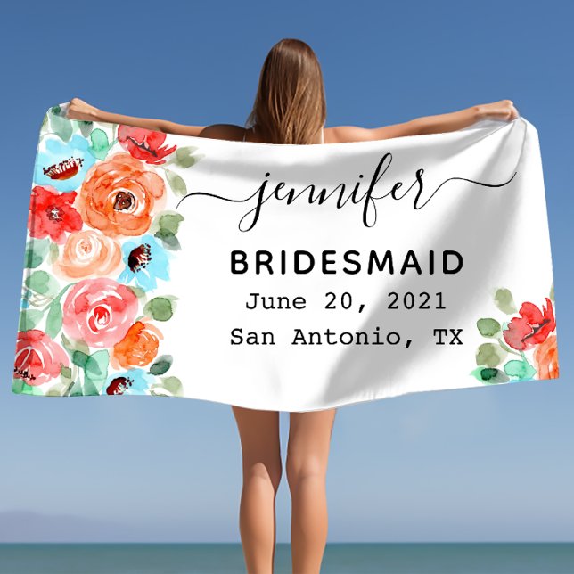 Bachelorette Party Bridesmaid Gift, Custom Beach Towel (Bachelorette Party Bridesmaid Gift, Custom Beach Towel)