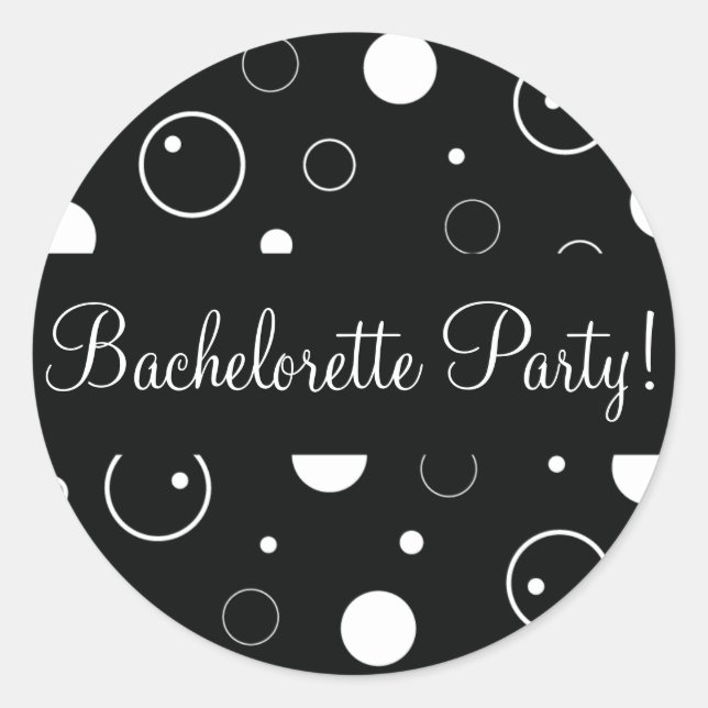 Bachelorette Party Bubbles Envelope Sticker Seal (Front)