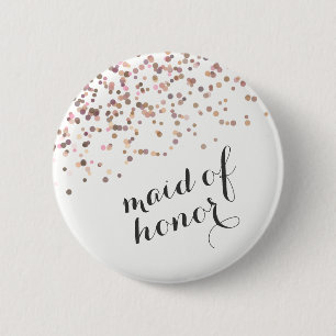 Bachelorette Party Button Maid of Honour Confetti