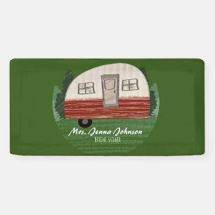 Bachelorette Party Camper Mountains Weekend Green  Banner