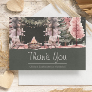 Bachelorette Party Camping Weekend  Thank You Card