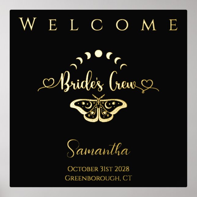 Bachelorette party celestial gothic Real Gold Foil Prints (Front)