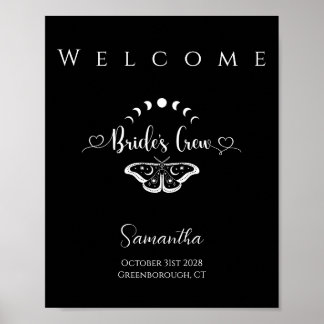 Bachelorette party celestial gothic Welcome Poster