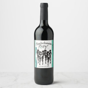 Bachelorette Party Cocktail Girls - Jade Wine Label