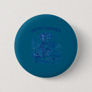 Bachelorette party cowboy cowgirl getting meowiedB 6 Cm Round Badge
