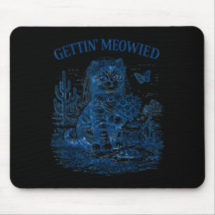 Bachelorette Party Cowgirl Getting Meowied Cat Mouse Pad