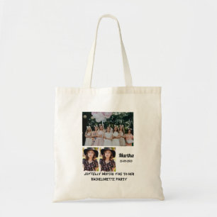 Bachelorette Party custom 3 Photo Collage  Tote Bag
