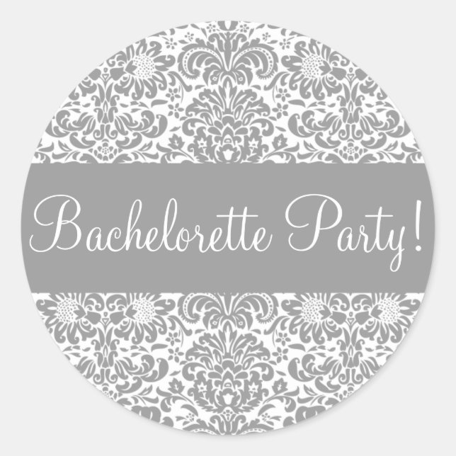Bachelorette Party Damask Envelope Seal (Front)