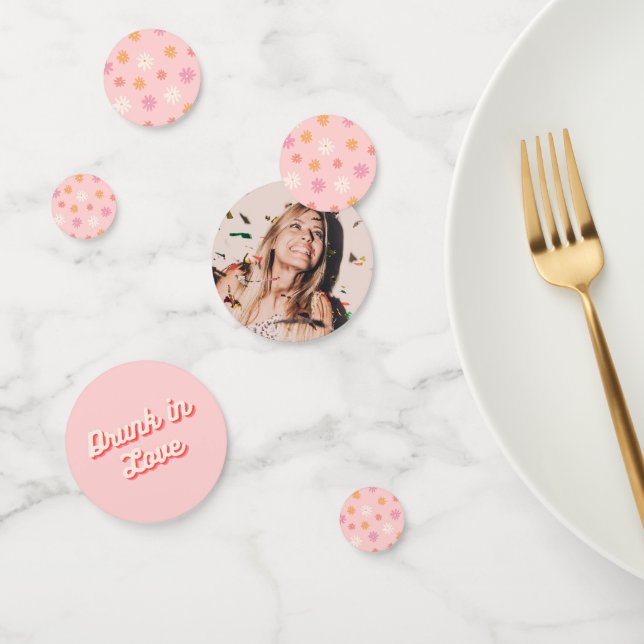 Bachelorette Party Decor Drunk in Love Bride Photo Confetti (Group)
