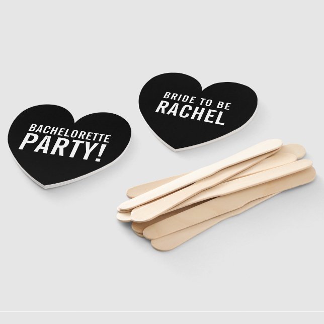 BACHELORETTE PARTY DECOR modern minimal simple Hand Fan (Non-assembled)