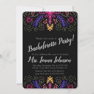 Bachelorette Party Dotted Floral Chic Invitation