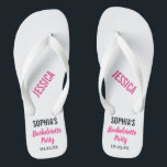 Bachelorette Party Favour Modern Typography Jandals<br><div class="desc">These modern typography flip flops are a perfect simple thank you favour for any bride who is having a bachelerotte party during the summer or at the beach!  Personalise with the bride's name,  the name of your bridesmaid/friend,  and bachelorette party date.</div>