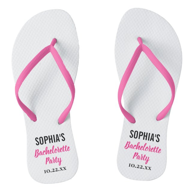 Bachelorette Party Favour Modern Typography Jandals (Footbed)