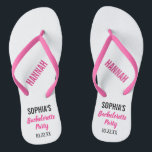 Bachelorette Party Favour Modern Typography Jandals<br><div class="desc">These modern typography flip flops are a perfect simple thank you favour for any bride who is having a bachelerotte party during the summer or at the beach!  Personalise with the bride's name,  the name of your bridesmaid/friend,  and bachelorette party date.</div>
