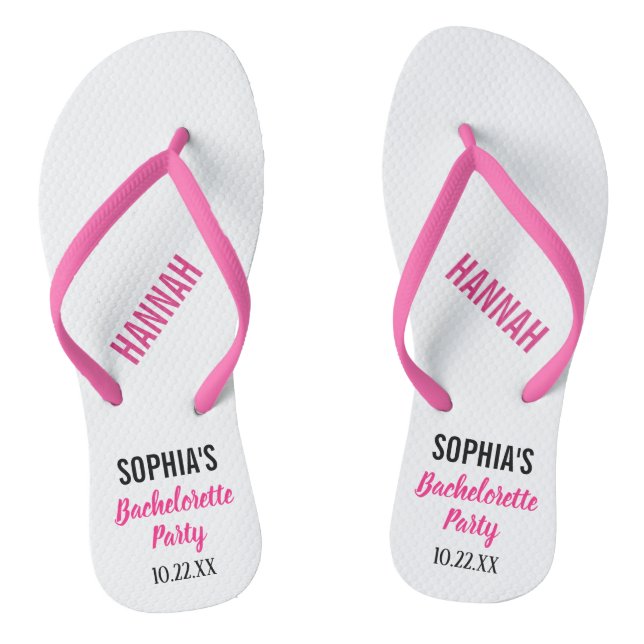Bachelorette Party Favour Modern Typography Jandals (Footbed)