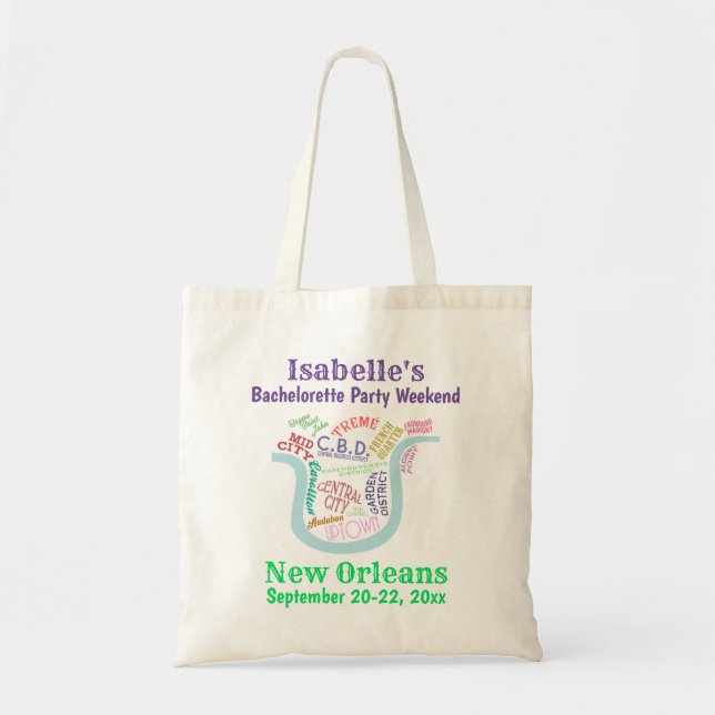 Bachelorette Party Favour New Orleans Girls Trip Tote Bag (Front)