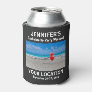 Bachelorette Party Favour Tropical Beach Trip Can  Cooler