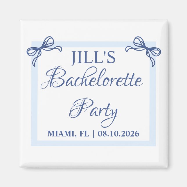 Bachelorette Party Favours - Personalised Coastal  Magnet (Front)