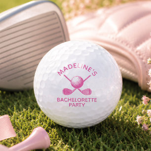 Bachelorette Party Favours with Custom Name Pink Golf Balls