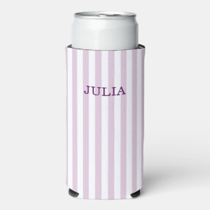 Bachelorette Party Favours With Name Striped Slim Seltzer Can Cooler