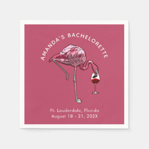 Bachelorette Party Flamingo Custom Paper Napkin