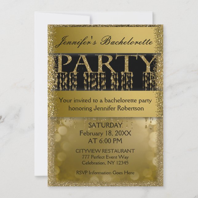 Bachelorette Party | Fun Glamour Invitation (Front)
