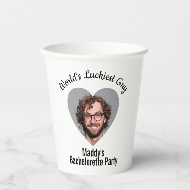 Bachelorette Party Fun Personalised Groom Face   Paper Cups (Front)