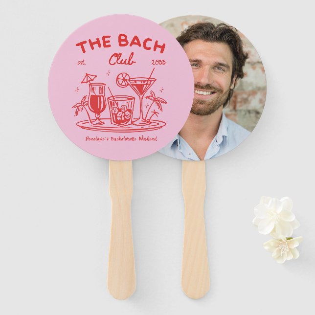 Bachelorette Party Game Grooms Face Hand Fan  (Front and Back)