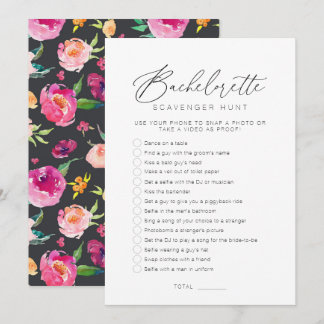 Bachelorette Party Games Scavenger Hunt Card