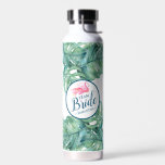 Bachelorette Party Gifts Tropical Theme Water Bottle<br><div class="desc">Planning a beach wedding in Florida or celebrating with a tropical wedding theme? This personalised insulated metal water bottle is a fun and practical choice for your bridal party wedding or bridesmaid proposal gift ideas! Featuring the phrase "Team Bride" with your custom name, a playful pink flamingo, and a border...</div>