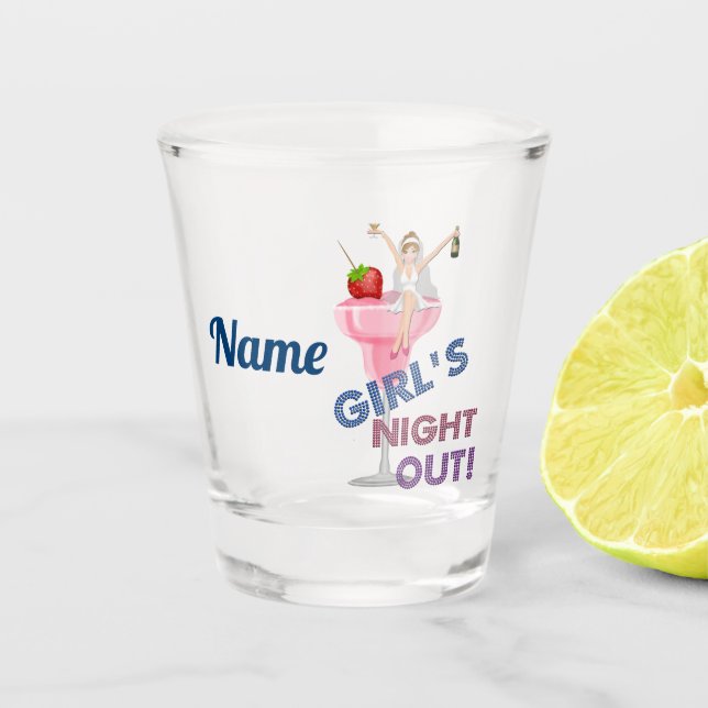 Bachelorette Party Girl's Night Out Shot Glass (Front)