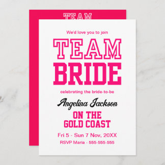 Bachelorette Party Girls Weekend Hot Pink Invitation