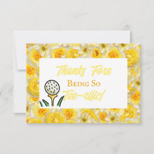 Bachelorette Party Golf Lemon Yellow Last Swing Thank You Card