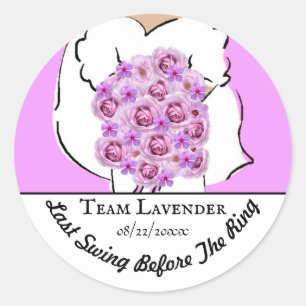 Bachelorette Party Golf Purple Flowers Personalise Classic Round Sticker
