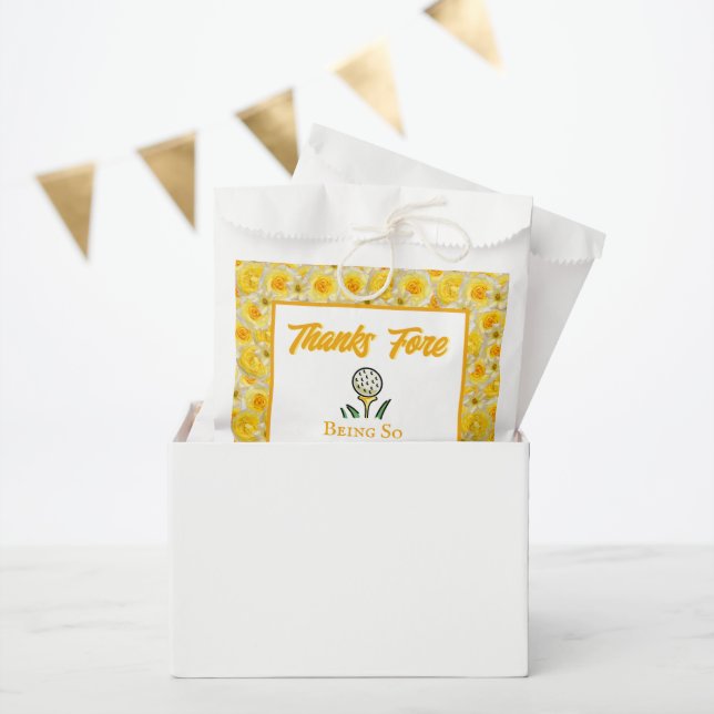 Bachelorette Party Golf Yellow Flowers Personalise Favour Bags (Party)