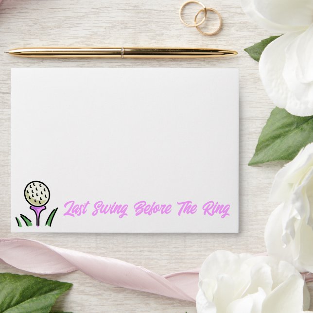 Bachelorette Party Golfing Purple Lavender Flowers Envelope (Wedding)