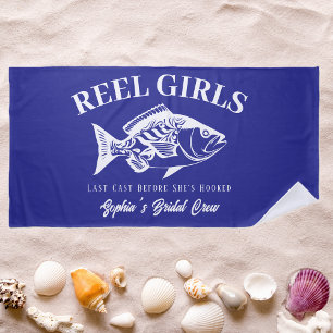 Bachelorette Party Hawaiian Fisherman Style Blue Beach Towel