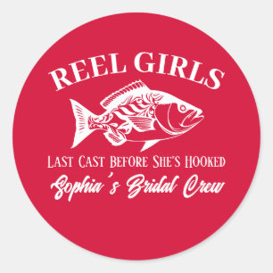 Bachelorette Party Hawaiian Fisherman Style Cherry Classic Round Sticker