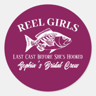 Bachelorette Party Hawaiian Fisherman Style Classic Round Sticker
