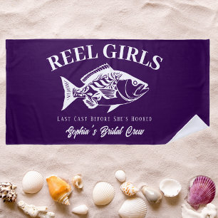 Bachelorette Party Hawaiian Fisherman Style Purple Beach Towel