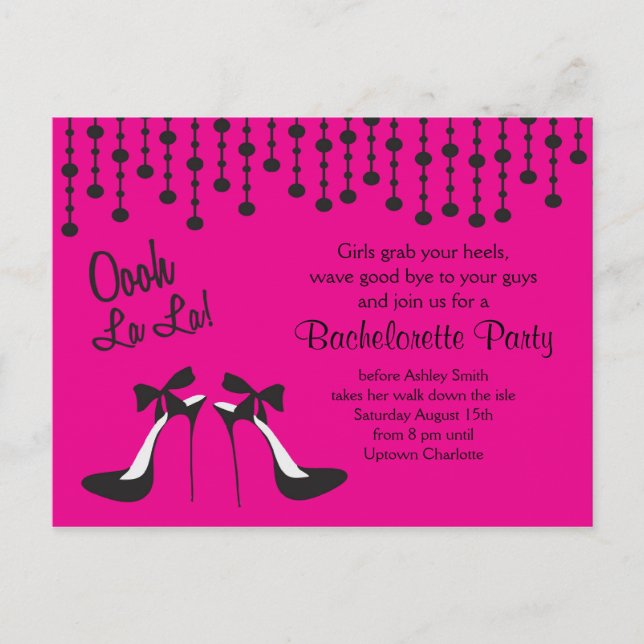 bachelorette party ideas Party / Girls Night Out/ Invitation Postcard (Front)