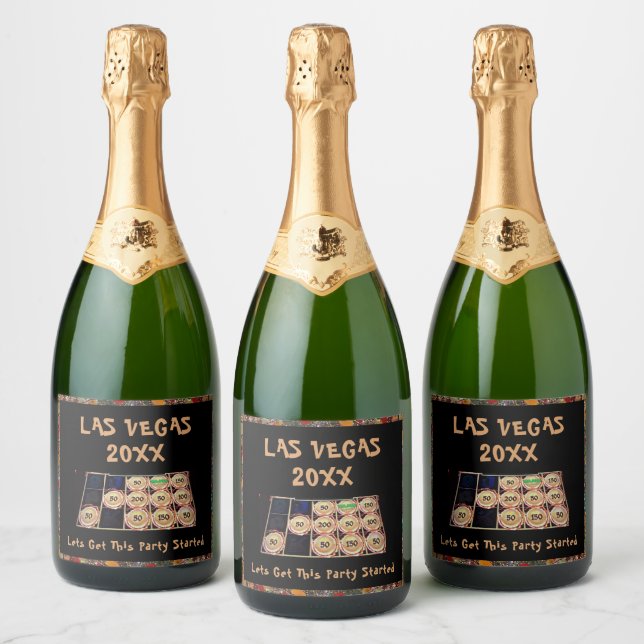 Bachelorette Party In Las Vegas | Slot Machine Sparkling Wine Label (Bottles)