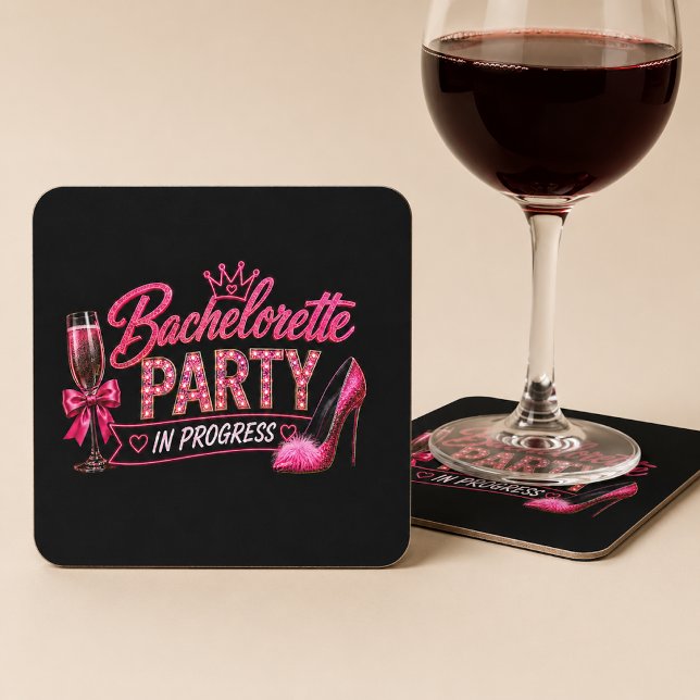Bachelorette Party In Progress Square Paper Coaster (Creator Uploaded)