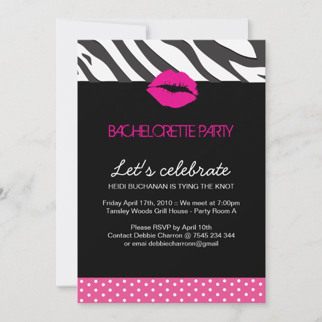 Bachelorette Party Invitation (Front)