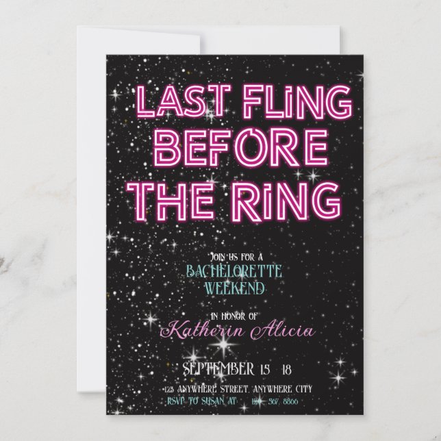 Bachelorette Party Invitation (Front)
