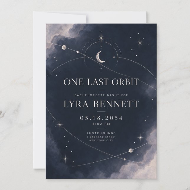 Bachelorette Party Invitation | Celestial Moonlit  (Front)