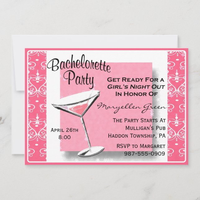 Bachelorette Party Invitation-Easy to Customise! Invitation (Front)
