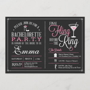 Bachelorette Party Invitation with Itinerary