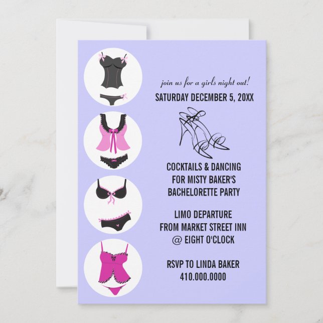 Bachelorette Party Invitations (Front)
